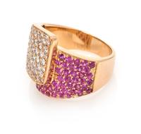 An 18 Karat Rose Gold, Diamond and Pink Sapphire Ring, Gianni Bulgari, 8.70 dwts.