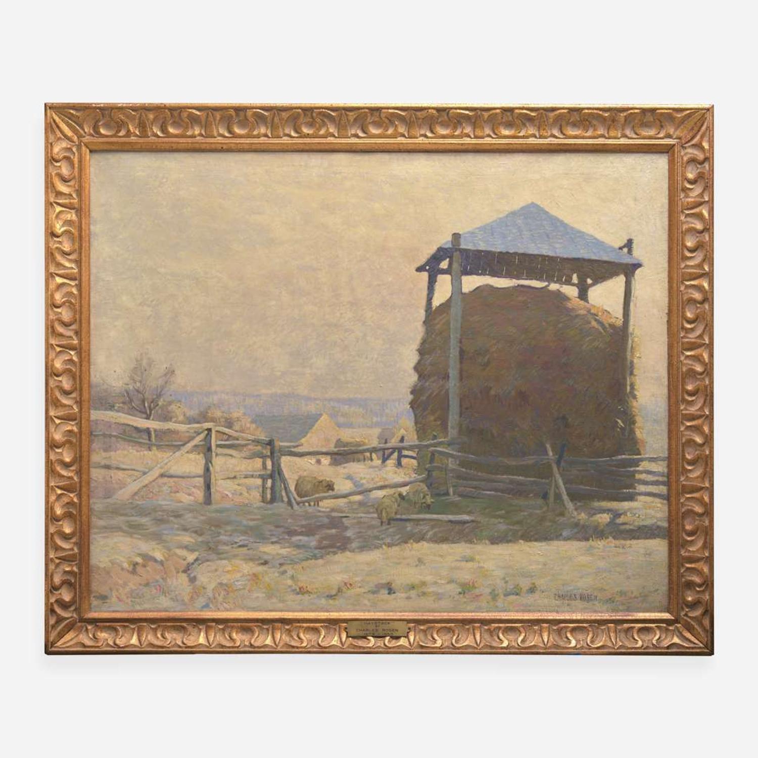 Charles Rosen (American, 1878-1950) Haystack (The Farm, Frosty Morning)