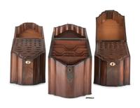 Three English Mahogany Knife Boxes