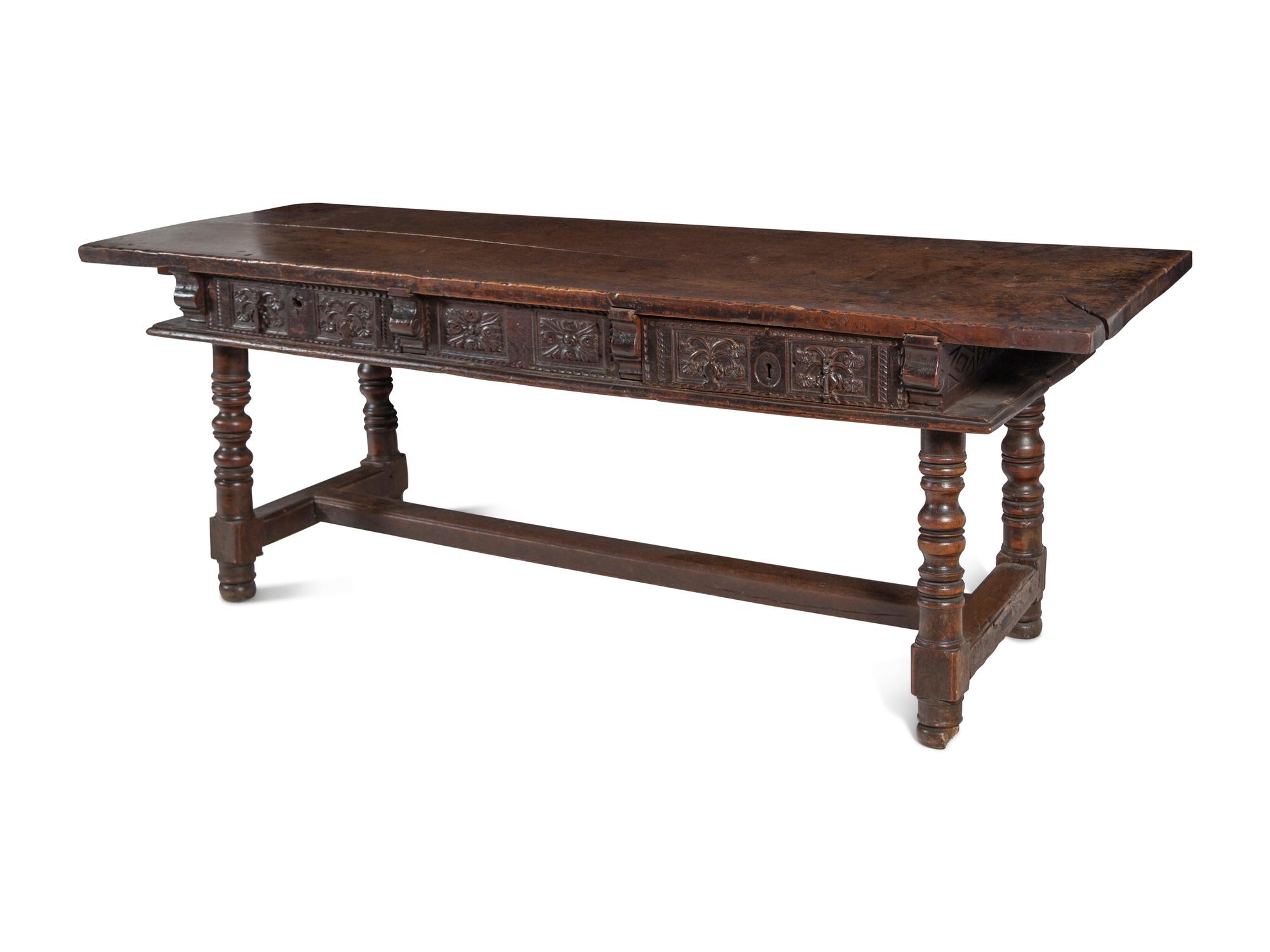 A Spanish Walnut Refectory Table