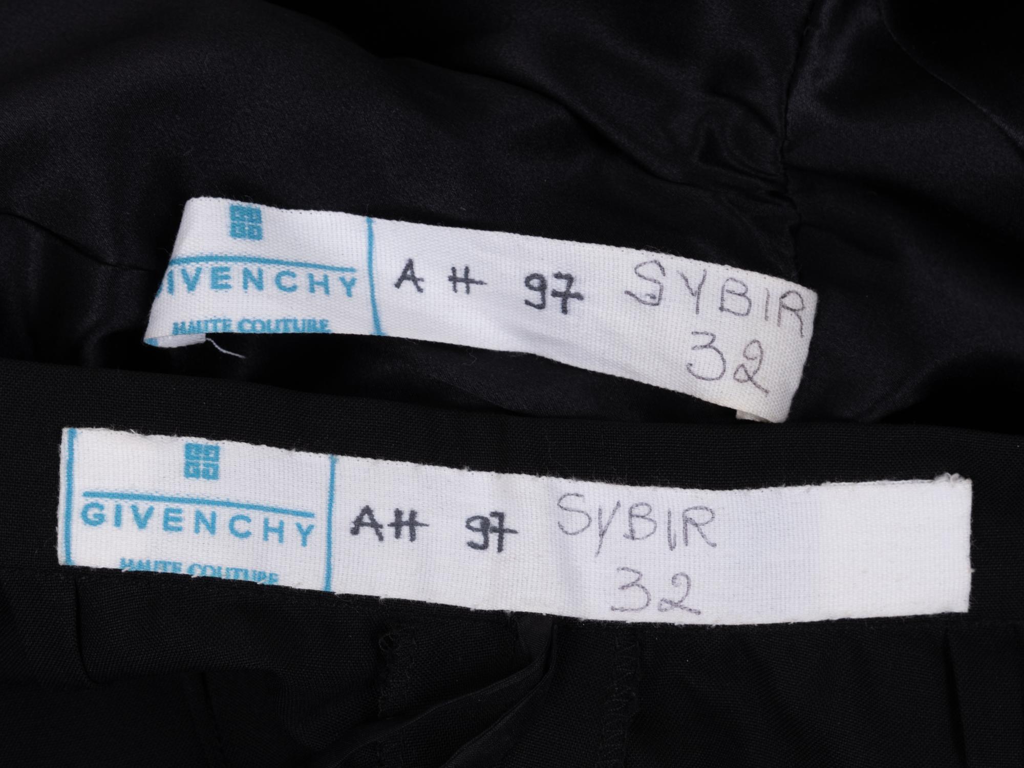 Givenchy Haute Couture Double Breasted Pant Suit, Fall/Winter 1997