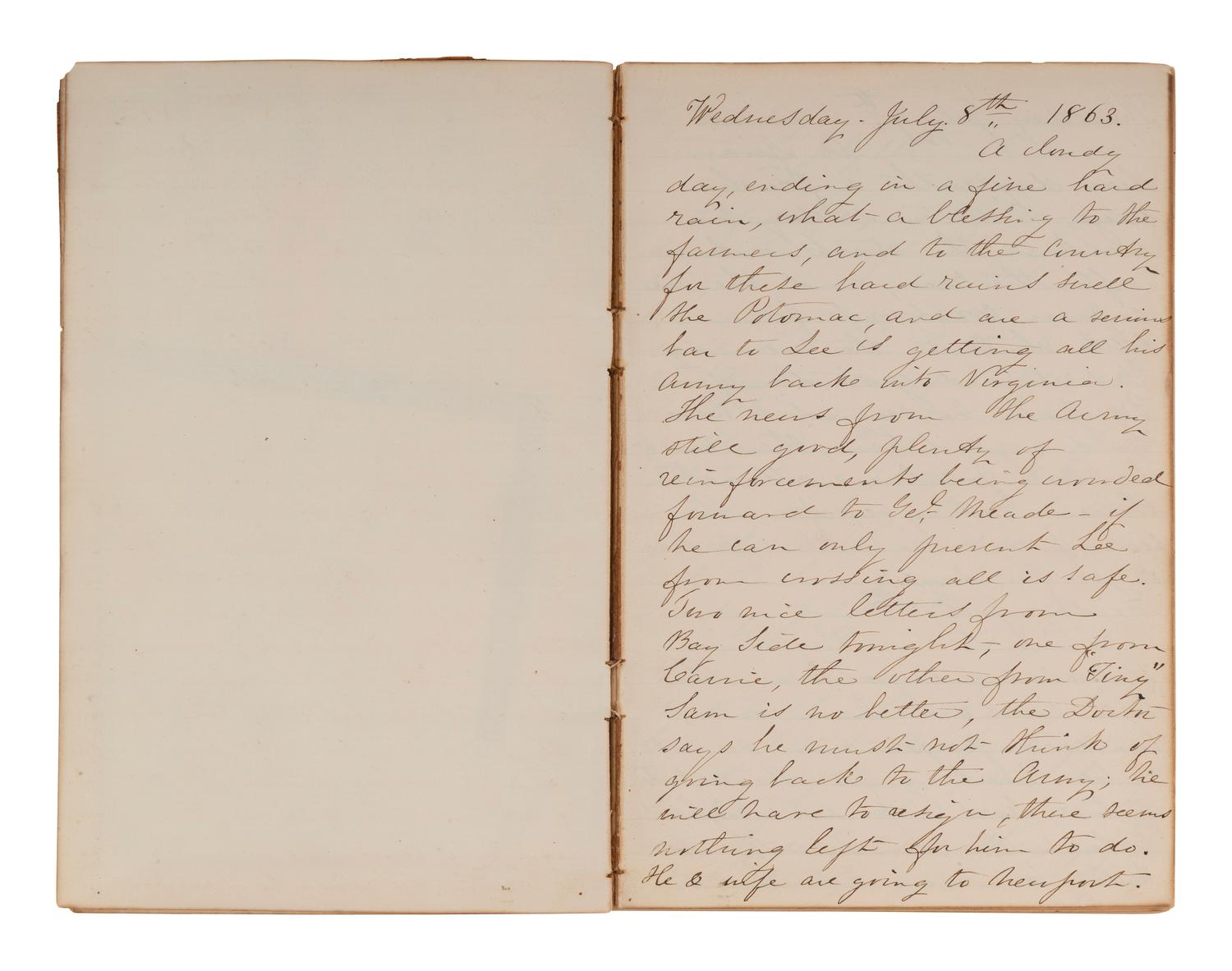 [CIVIL WAR]. BLATCHFORD, Caroline A. (1817-1901). A group of 4 Civil War-era diaries written by Caroline Appleton Blatchford, including discussion of prominent New York families, the ongoing war, and work with the Women's Central Relief Association.