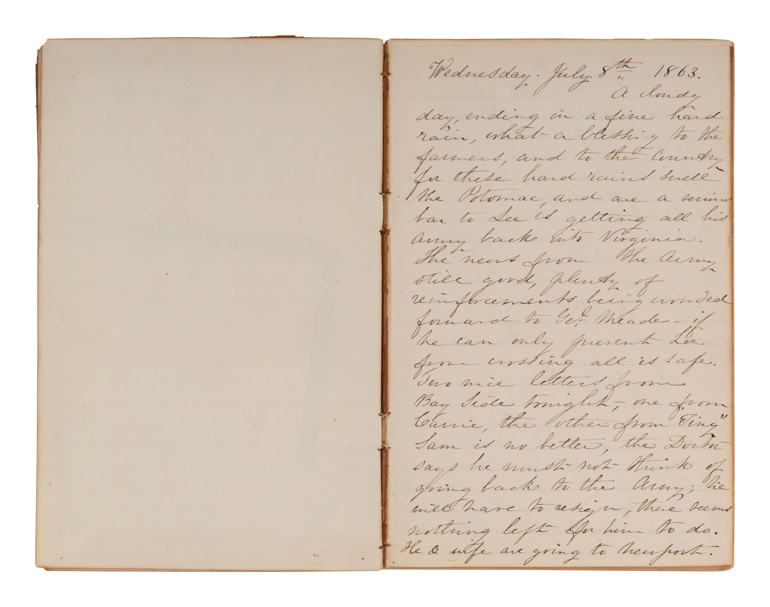 [CIVIL WAR]. BLATCHFORD, Caroline A. (1817-1901). A group of 4 Civil War-era diaries written by Caroline Appleton Blatchford, including discussion of prominent New York families, the ongoing war, and work with the Women's Central Relief Association.