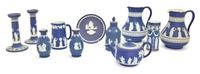 A Group of Wedgwood Jasperware Table Articles, Height of tallest 8 1/4 inches.