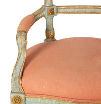 A Pair of Venetian Painted and Parcel Gilt Armchairs