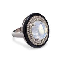 MOONSTONE AND DIAMOND RING