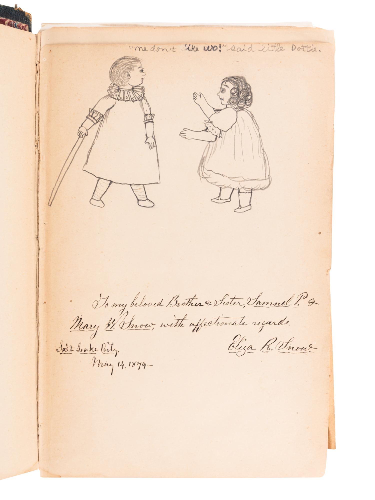 SNOW, Eliza, compiler (1804-1887). Correspondence of Palestine Tourists; comprising a series of letters by George A. Smith, Lorenzo Snow, Paul A. Schettler, and Eliza R. Snow, of Utah . Salt Lake City: Deseret News Steam Printing Establishment, 1875.