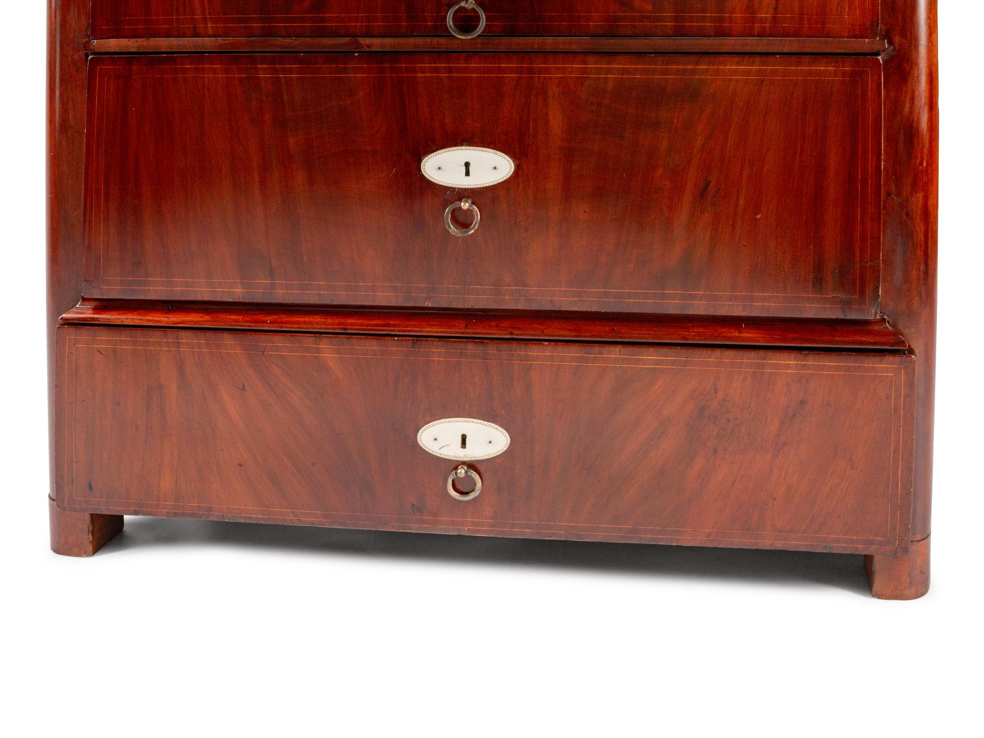 A Baltic Neoclassical Inlaid Mahogany Fall-Front Secretary — 19TH CENTURY