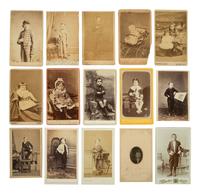 [EARLY PHOTOGRAPHY]. 50+ CDVs & cabinet cards of children, incl uniformed lads & precious portraits.