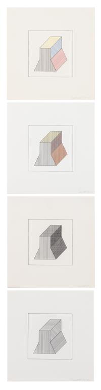 Sol LeWitt, (American, 1928-2007) , Twelve Forms Derived From a Cube, 1984 (complete portfolio of 48 screenprints with title and justif