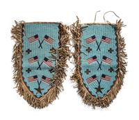 Sioux Beaded Hide Parade Saddle Bags, with American Flags
