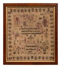 An English Needlework Embroidered Schoolgirl’s Sampler