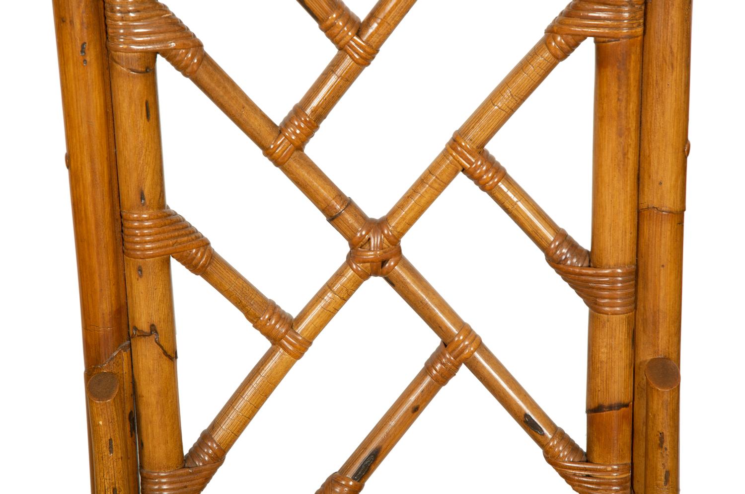 A Maguire Rattan Table and Four Chairs
