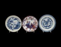 Two Chinese Export Blue and White Porcelain Plates