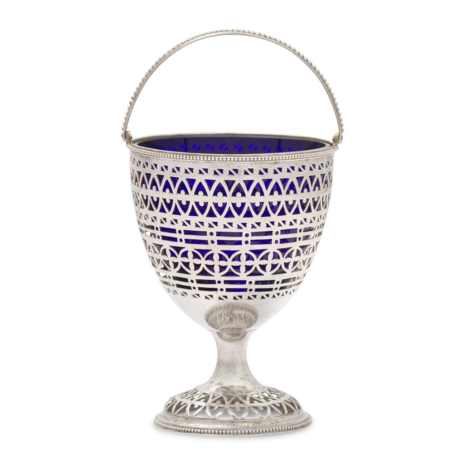 A George III Engraved and Pierced Silver Sugar Basket