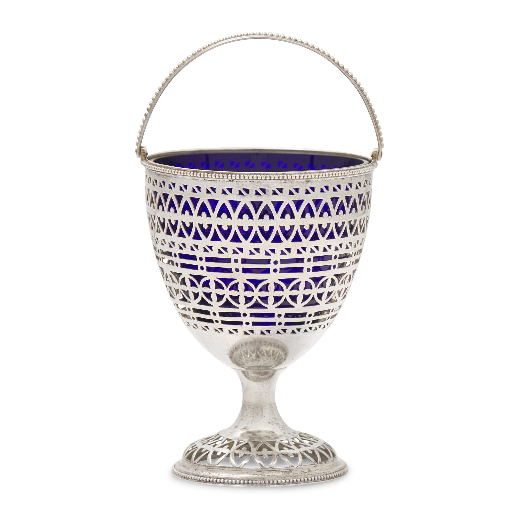 A George III Engraved and Pierced Silver Sugar Basket