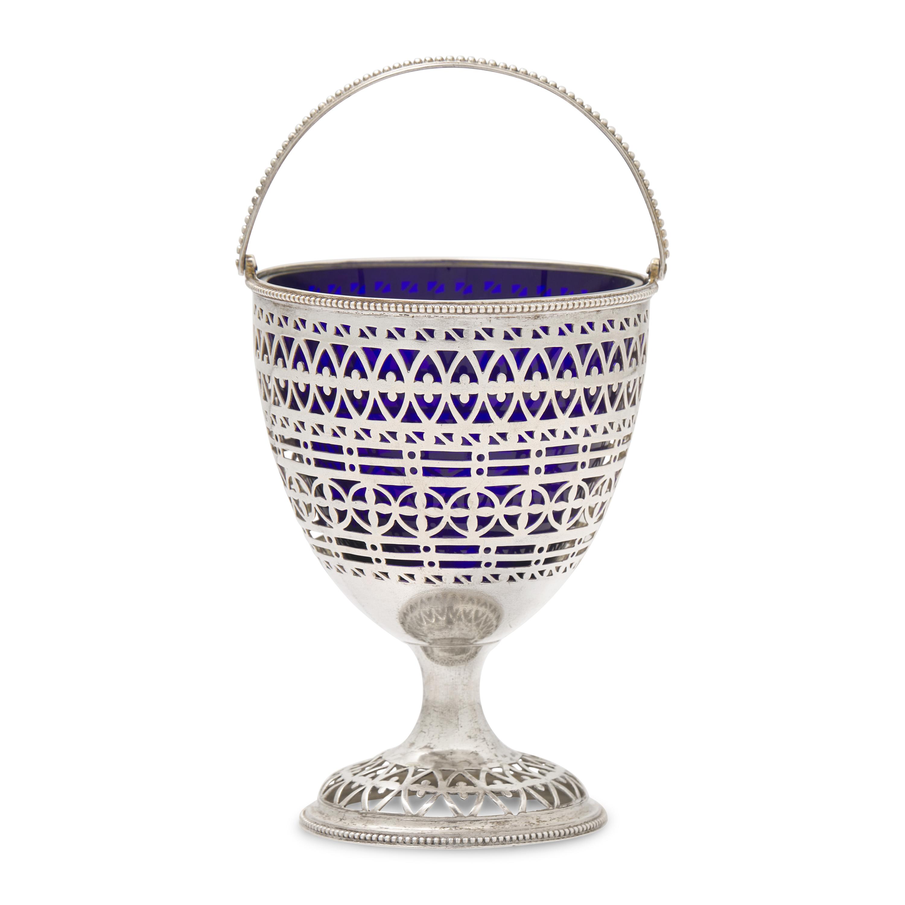 A George III Engraved and Pierced Silver Sugar Basket