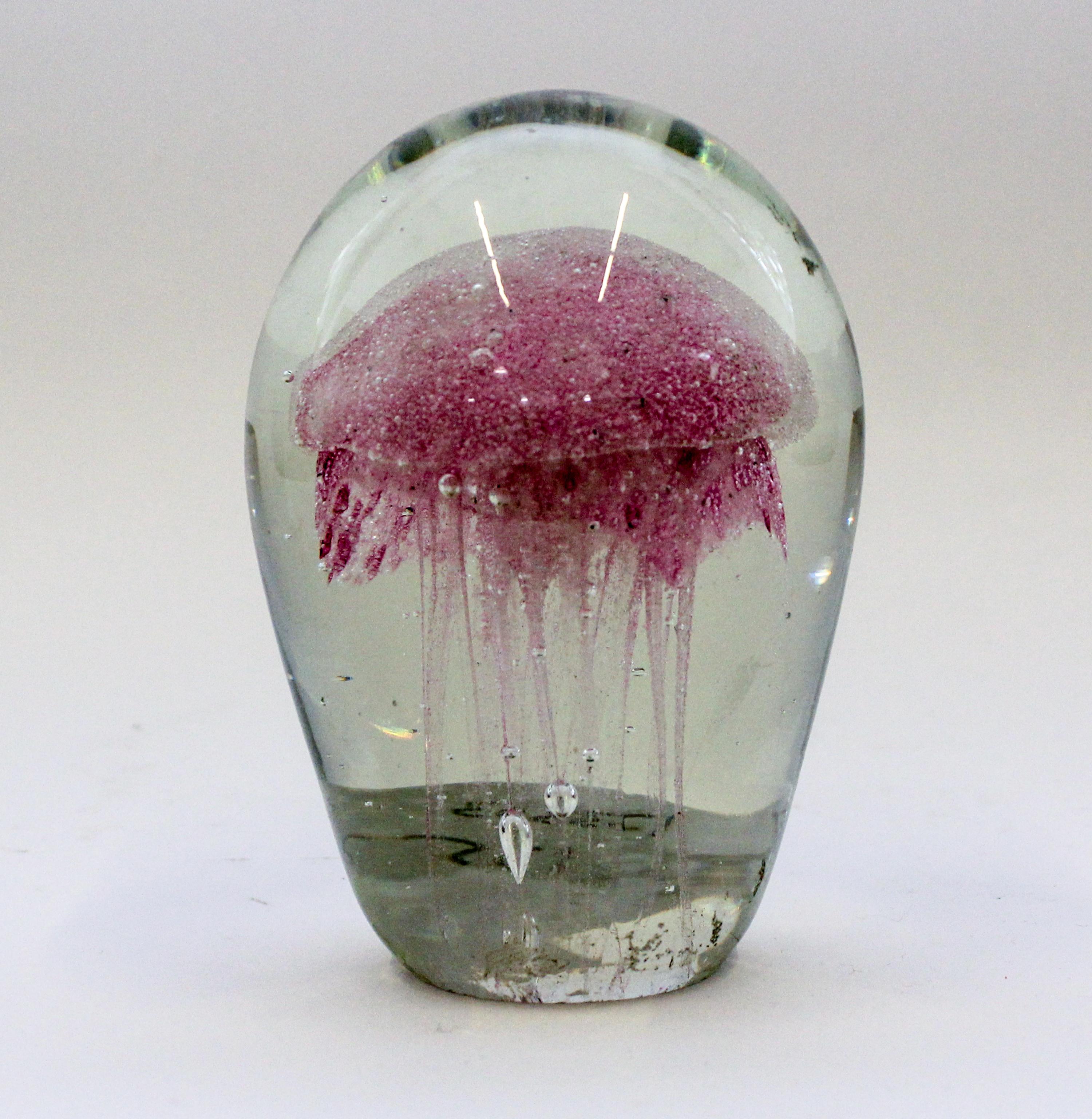 A Large Glass "Jellyfish" Paperweight. Height 5 3/4 inches.