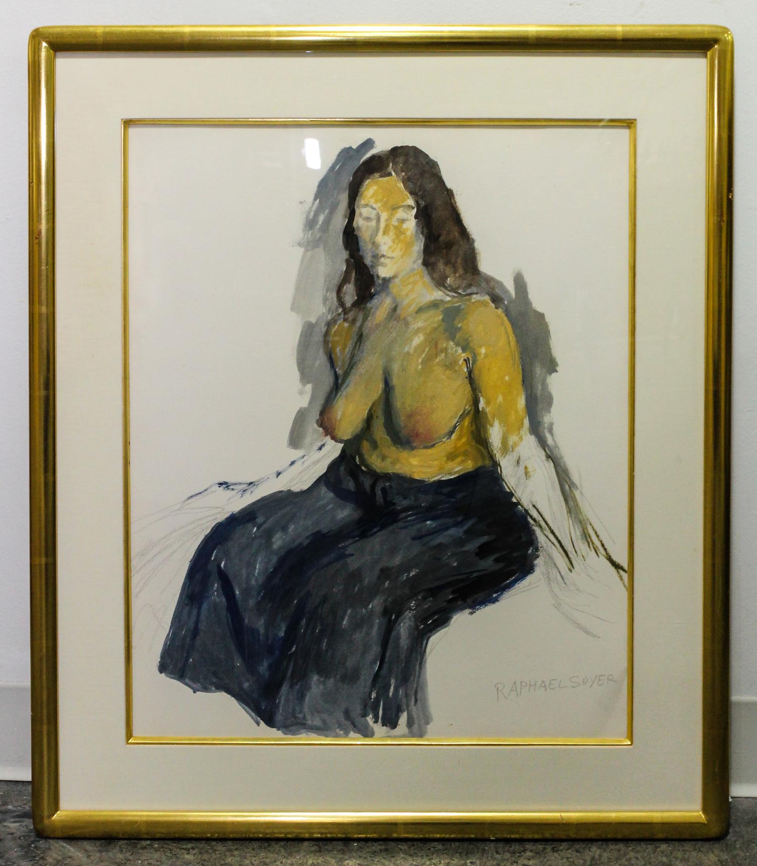 Raphael Soyer, (American, 1899-1987), Portrait of a Woman