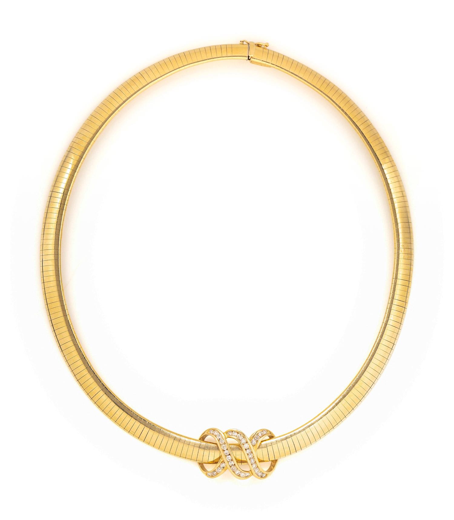 YELLOW GOLD AND DIAMOND SLIDE/NECKLACE