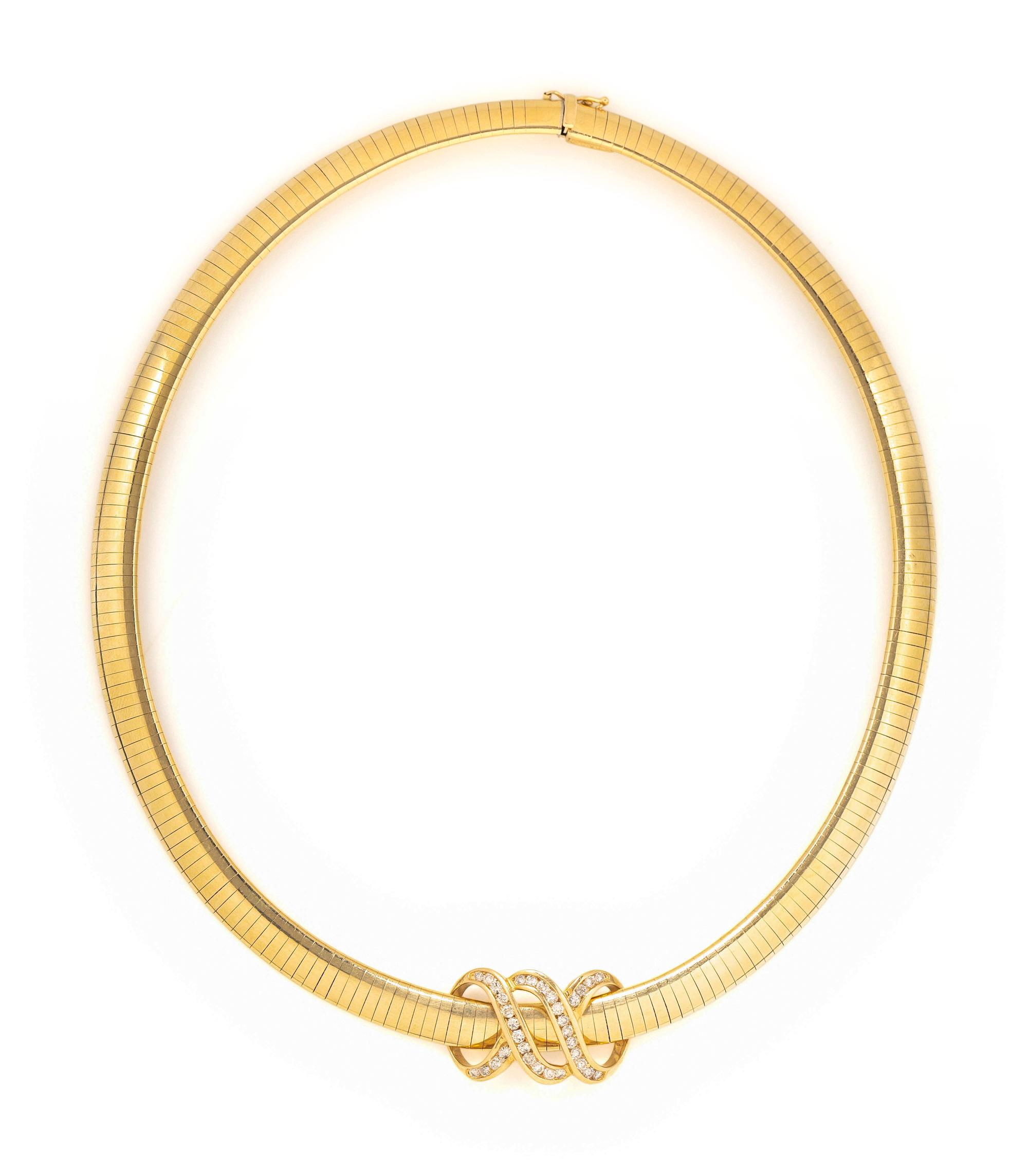 YELLOW GOLD AND DIAMOND SLIDE/NECKLACE