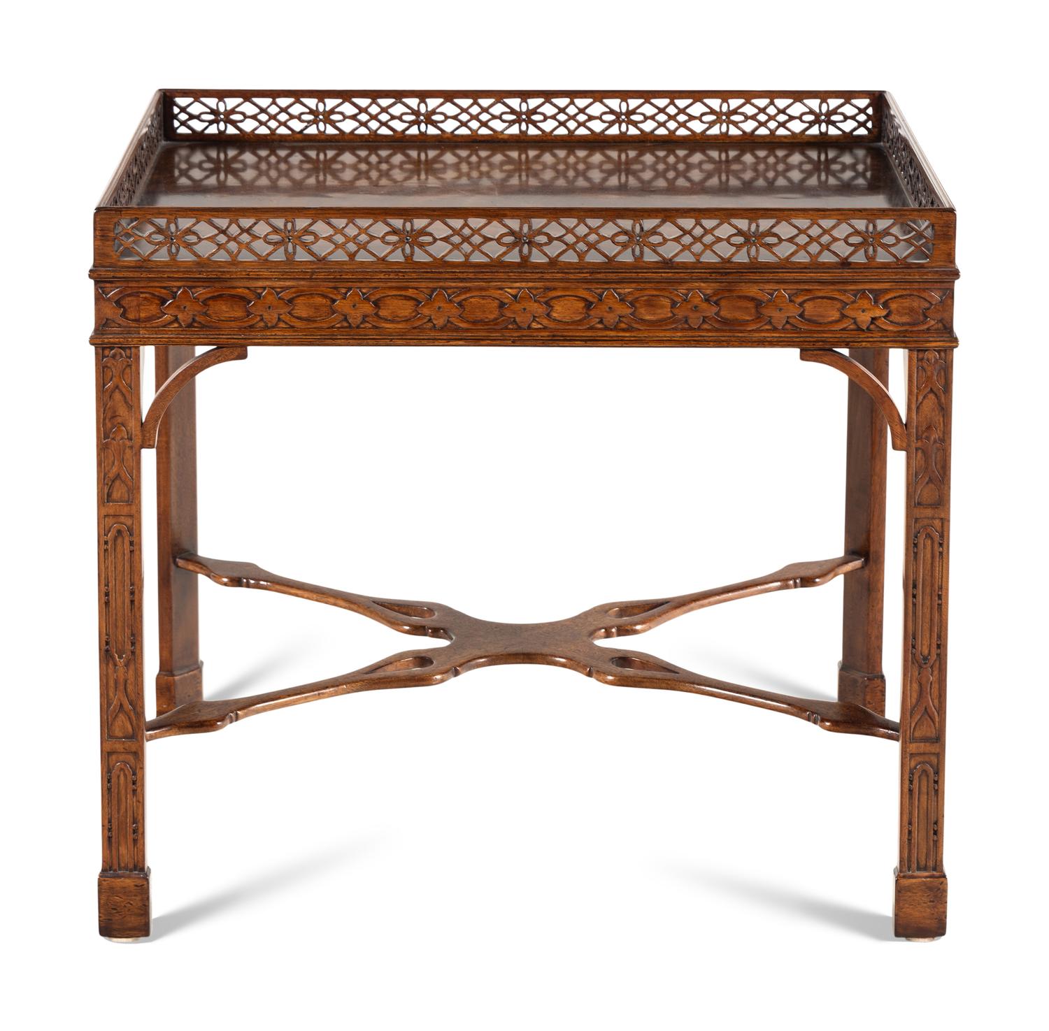 A Burton-Ching Ltd. George III Style Mahogany Silver Table