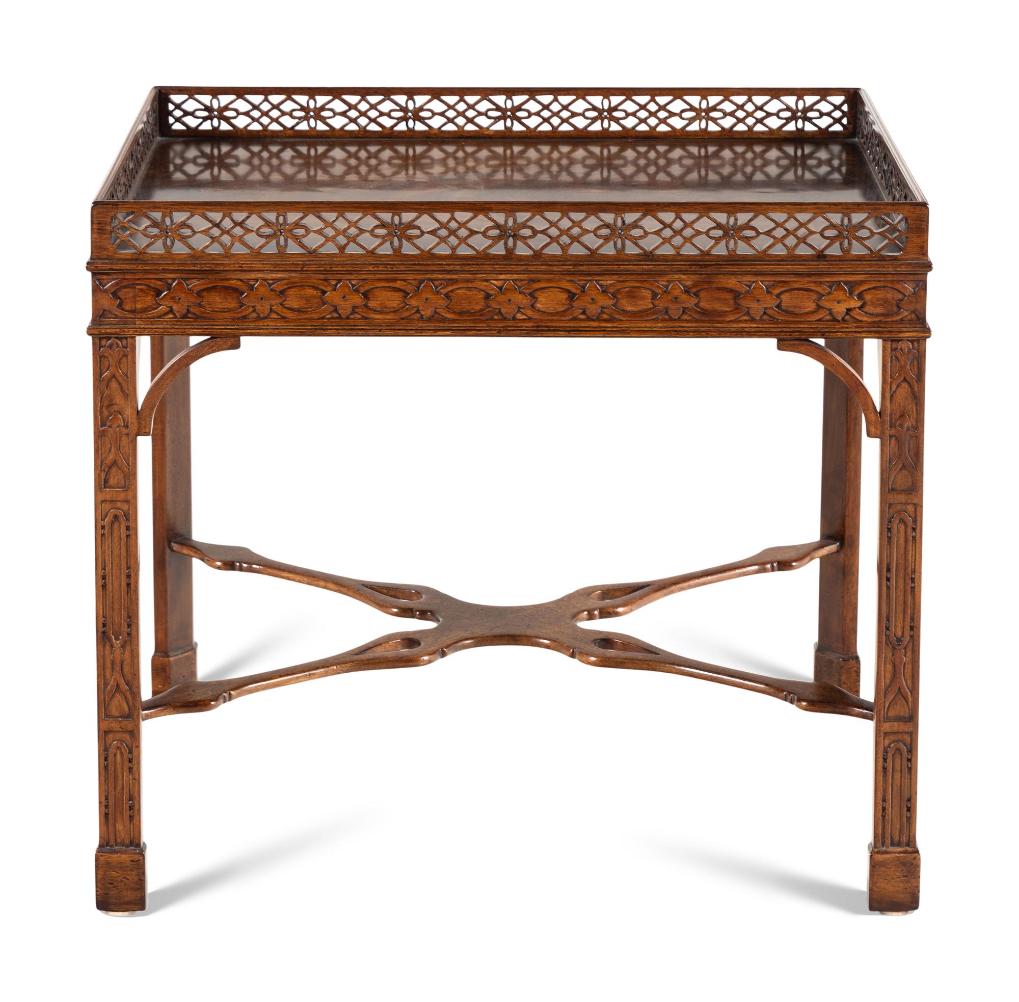 A Burton-Ching Ltd. George III Style Mahogany Silver Table