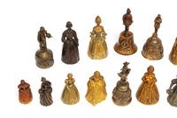 A Collection of Twenty Continental Bronze Figural Bells