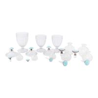 An Assembled American Guilloche Enameled Silver and Cut Glass Dressing Set
