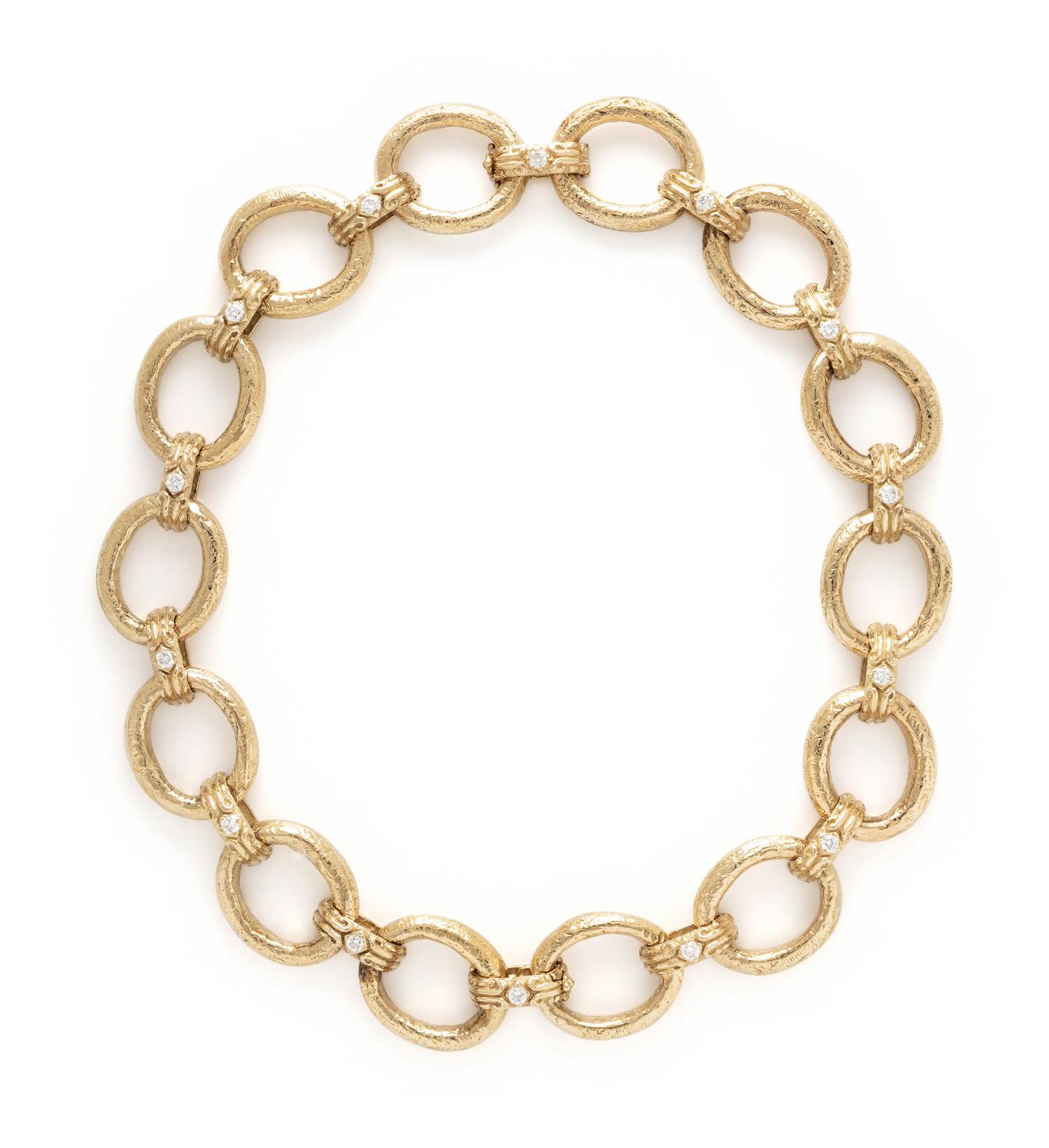 KATY BRISCOE, YELLOW GOLD AND DIAMOND NECKLACE