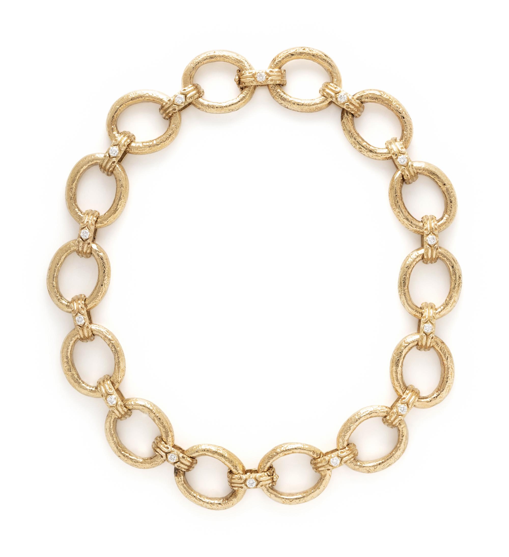 KATY BRISCOE, YELLOW GOLD AND DIAMOND NECKLACE