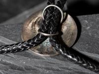 Silver and 14K Gold Bolo Tie and Belt Buckle Set