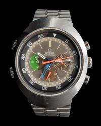 OMEGA, STAINLESS STEEL 'FLIGHTMASTER 910' GMT CHRONOGRAPH WATCH