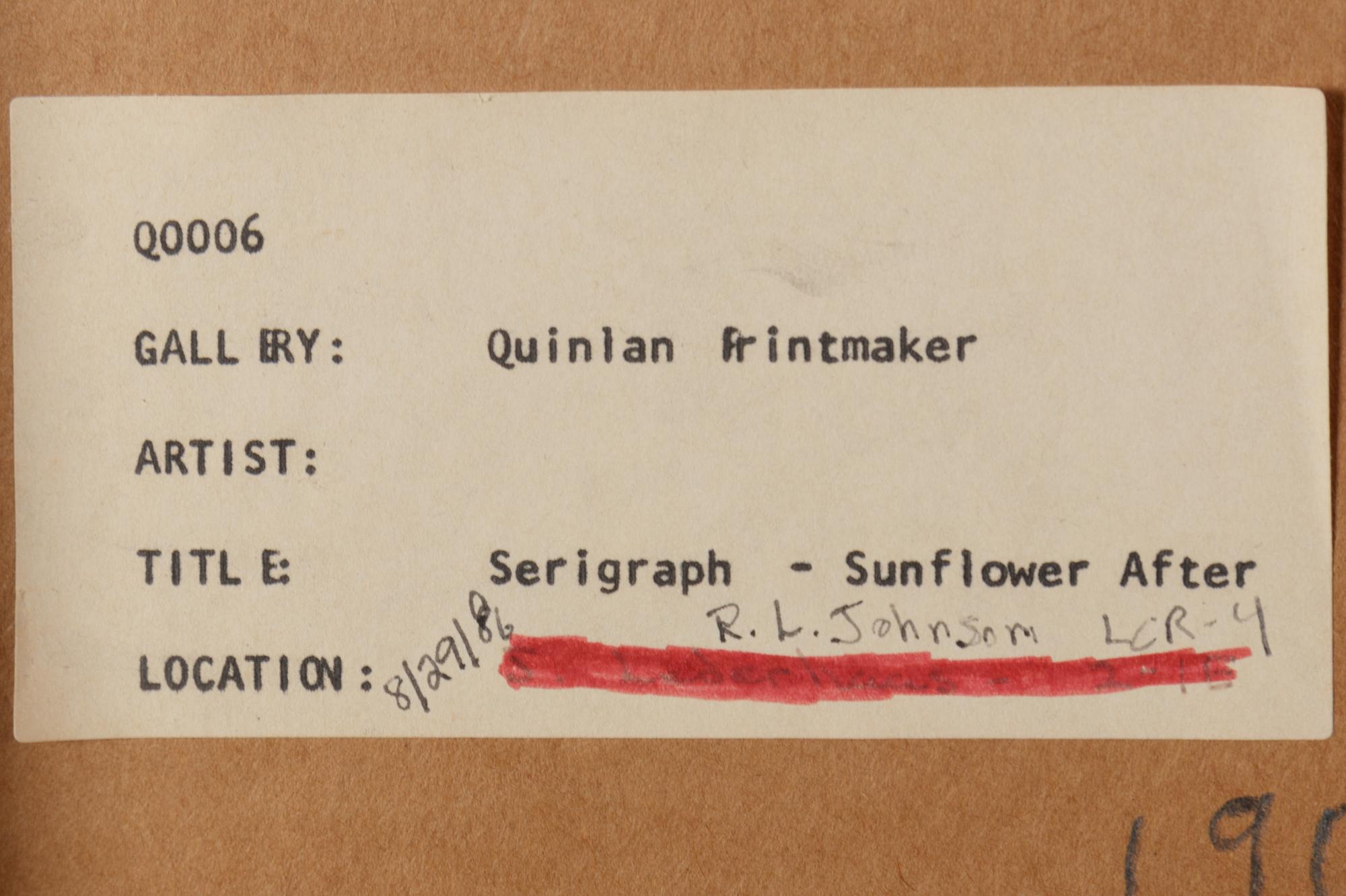 Mountain Grove, 1975 and Sunflowers After, 1972
