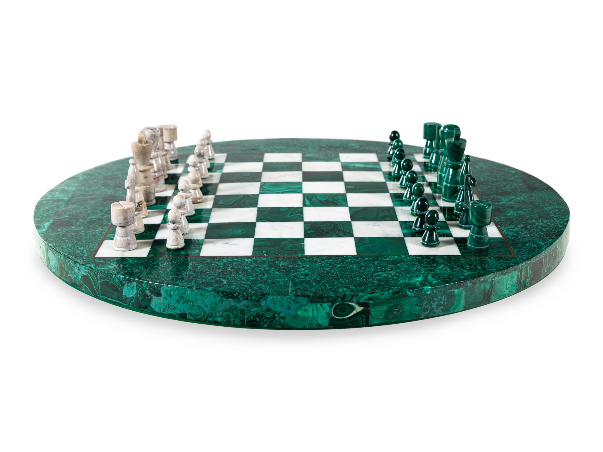 A Malachite Chess Board