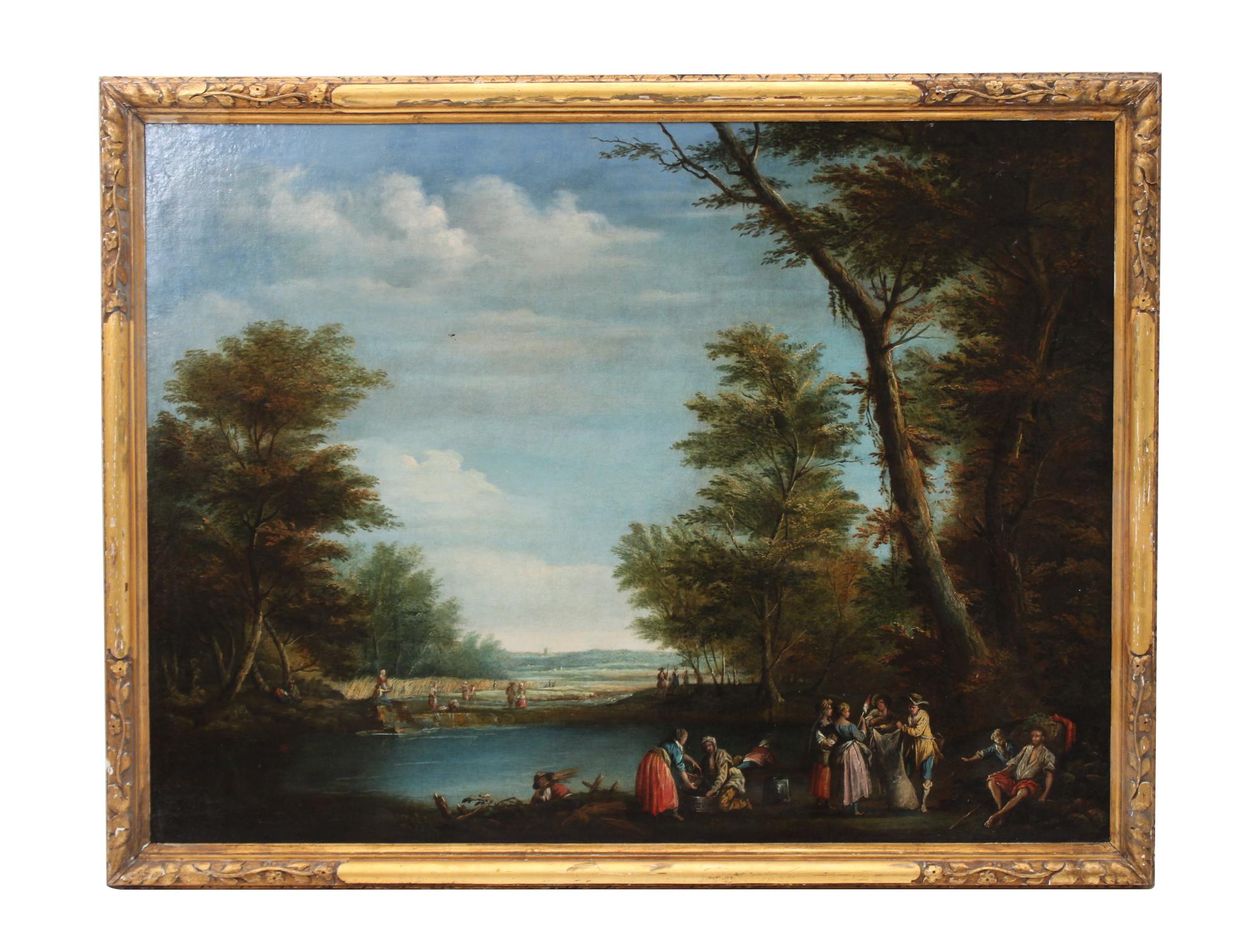 Artist Unknown, (Continental School), Figures in a landscape