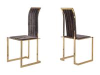 A Set of Four Brass Dining Chairs