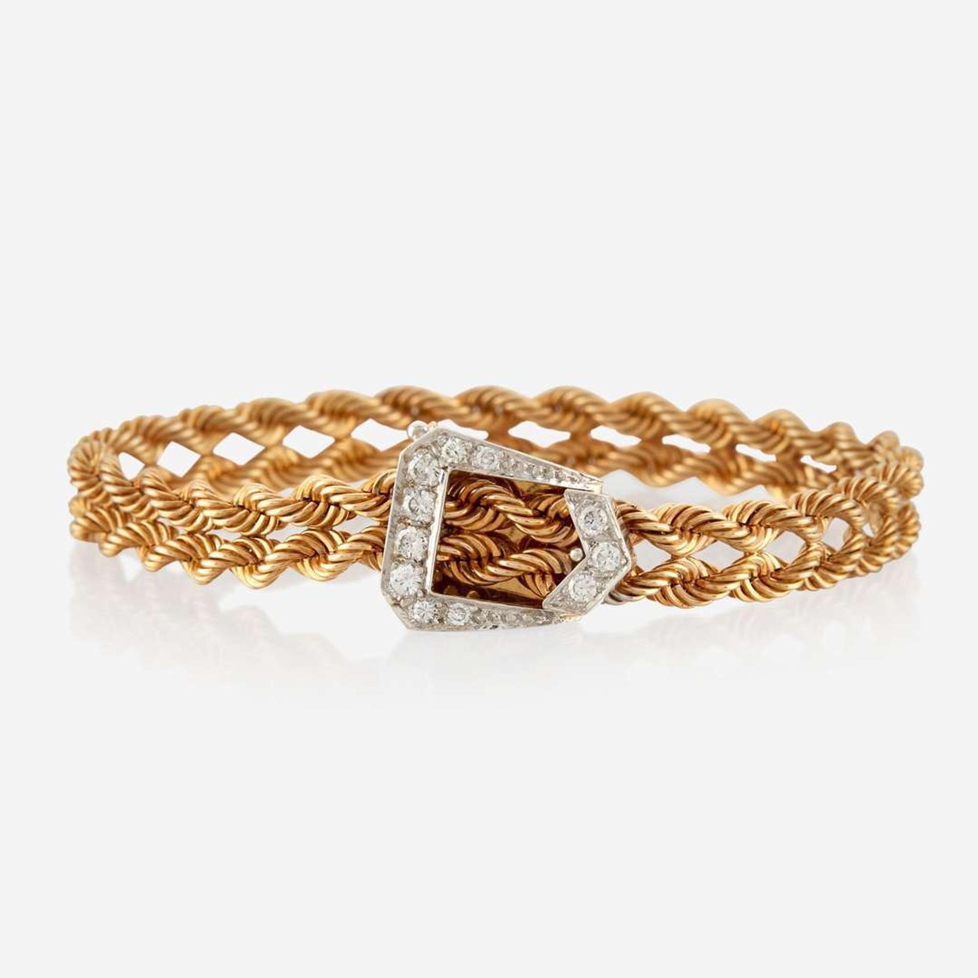 A bicolor gold and diamond bracelet
