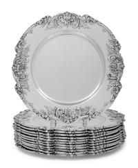 A Set of Twelve American Silver Francis I Dinner Plates