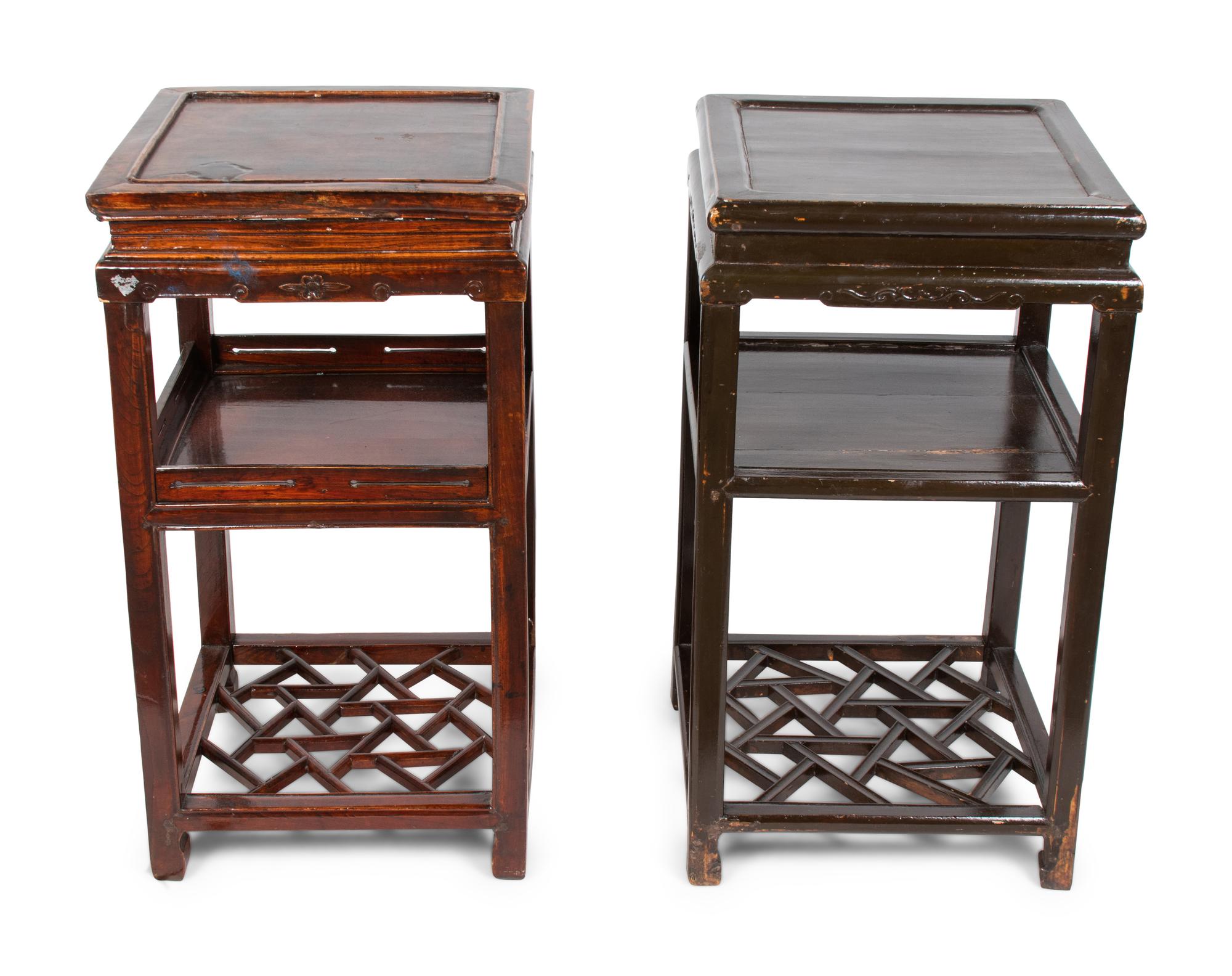 A Pair of Chinese Style Hardwood Etageres