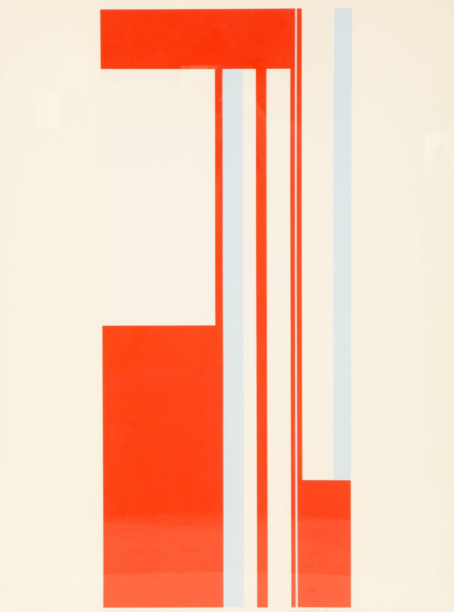 Oval Composition in Reds and Blues, Vertical Blue Ellipse and Series I, c irca 1970 (three works)