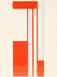 Oval Composition in Reds and Blues, Vertical Blue Ellipse and Series I, c irca 1970 (three works)