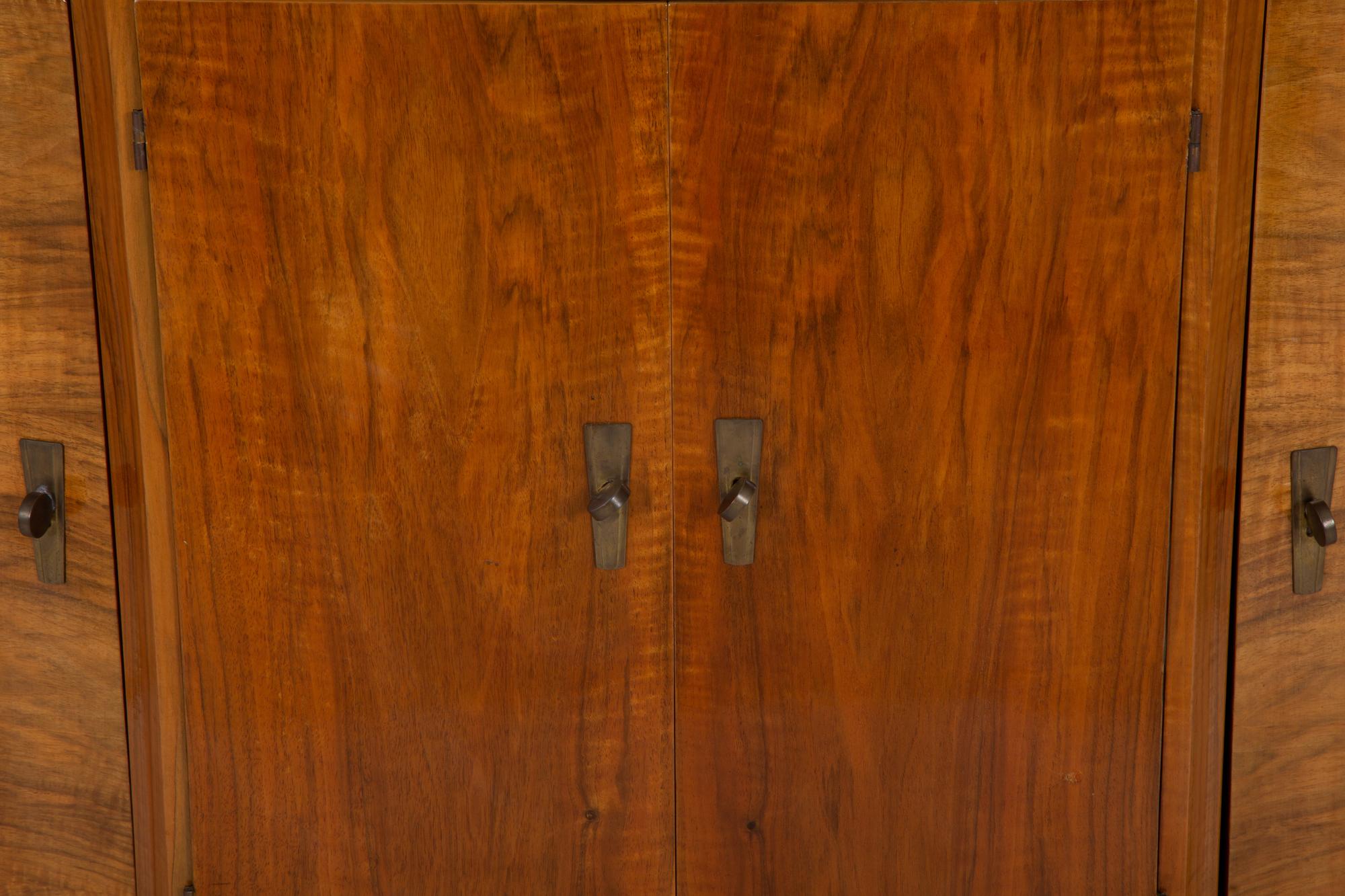 An Art Deco Figured Walnut Bar Cabinet