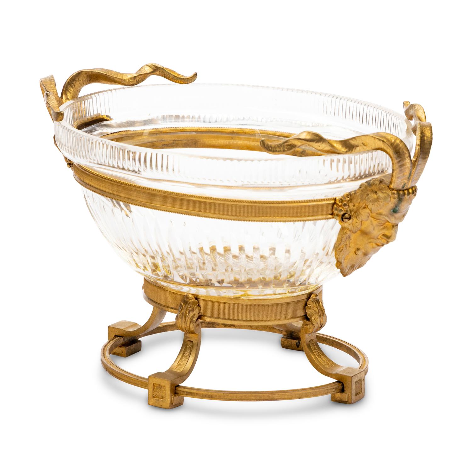 A French Gilt Bronze and Cut Glass Center Bowl