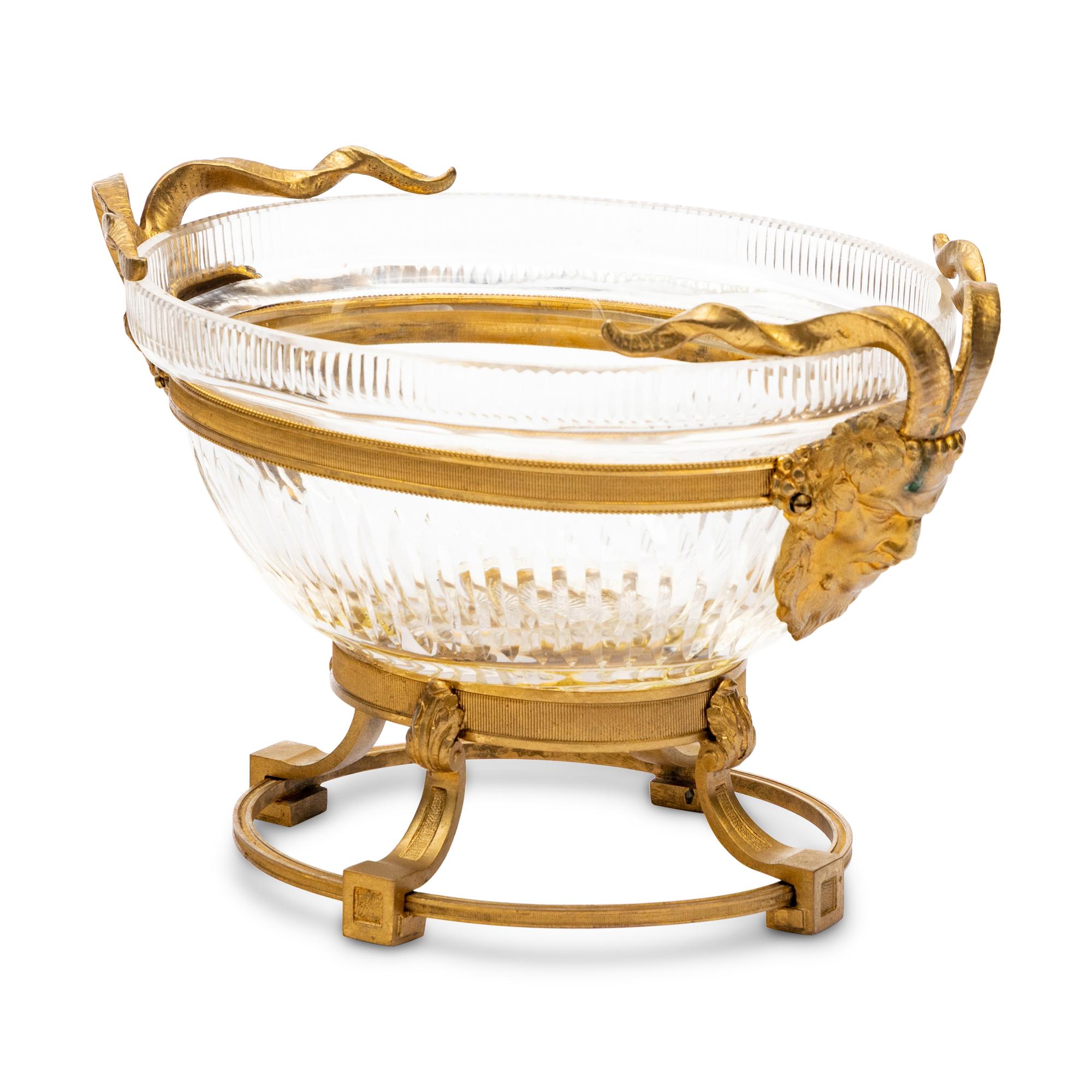 A French Gilt Bronze and Cut Glass Center Bowl