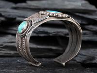 Navajo Silver and Turquoise Cuff Bracelet