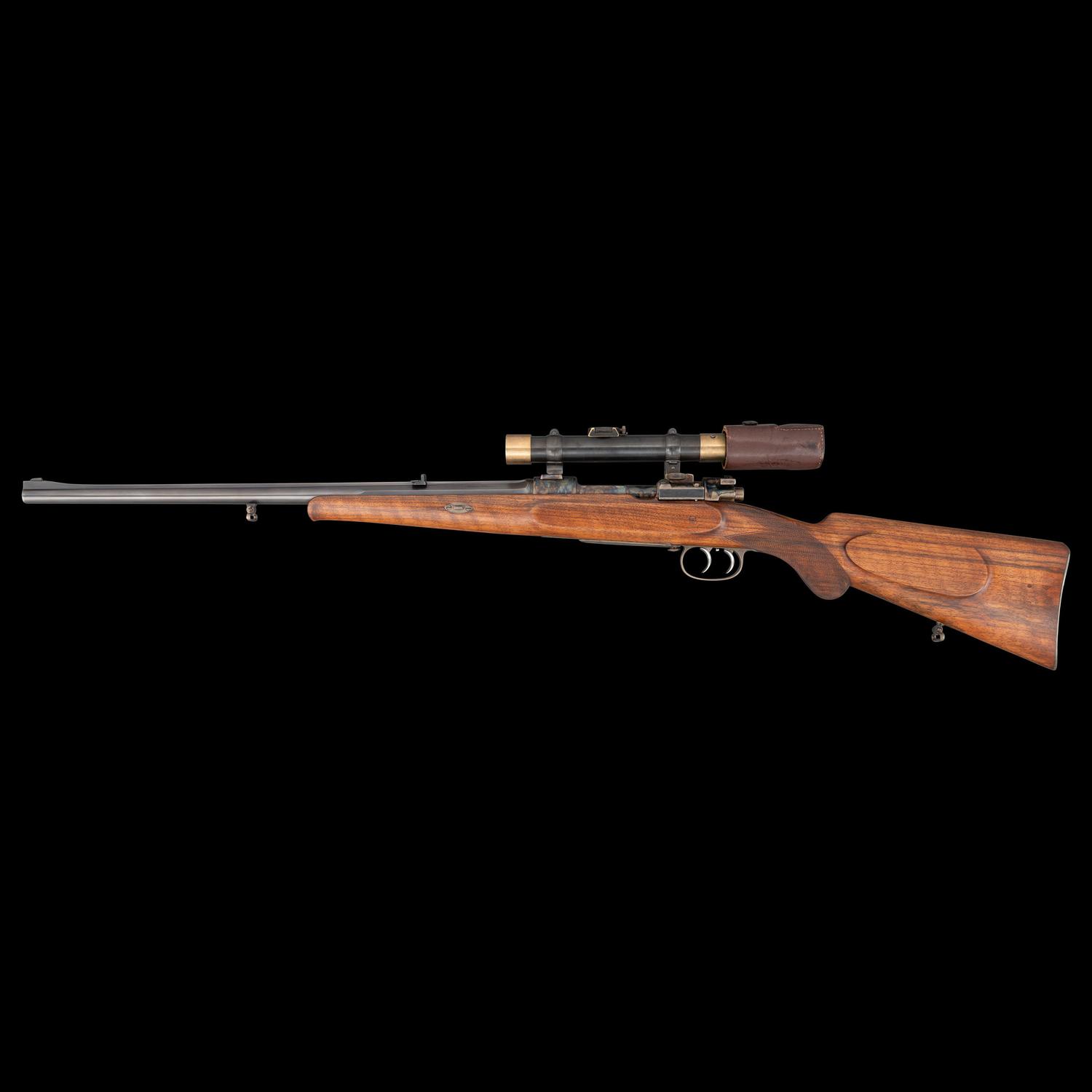 *Restored E. Schmidt & Habermann Custom 98 Mauser Rifle with D.S.T. Claw Mount and Case Colored Receiver