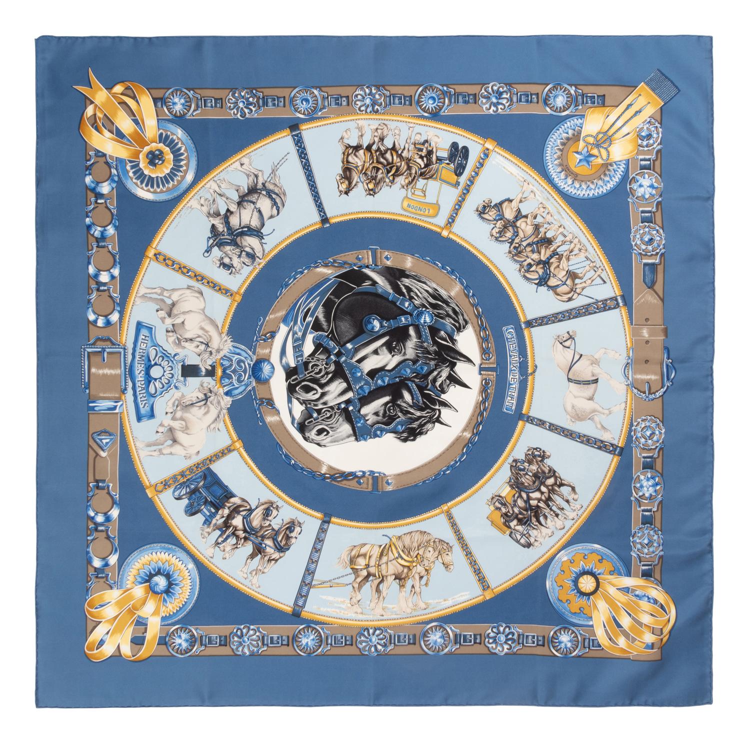 Four Hermès 90cm Silk Scarves