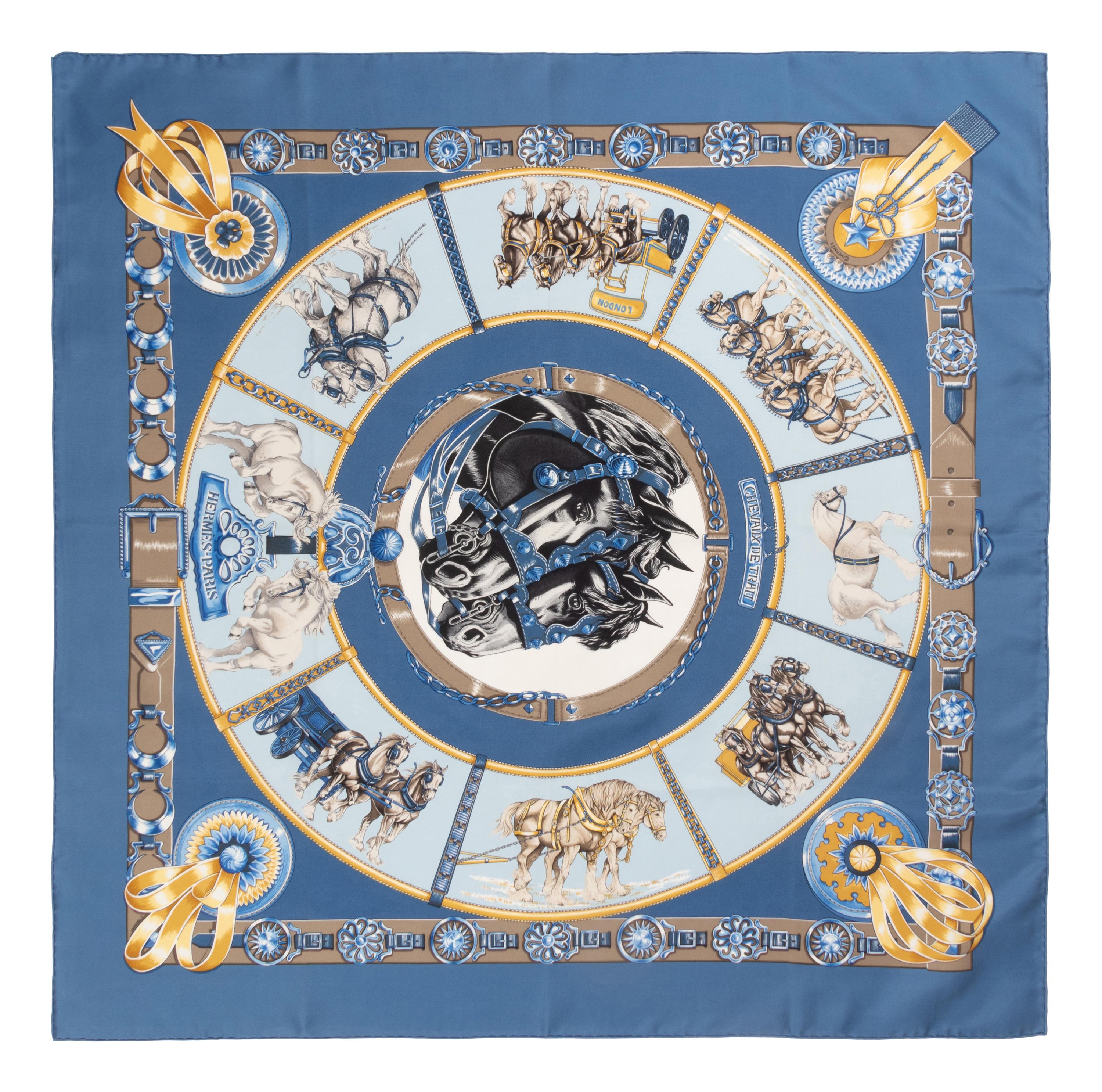 Four Hermès 90cm Silk Scarves