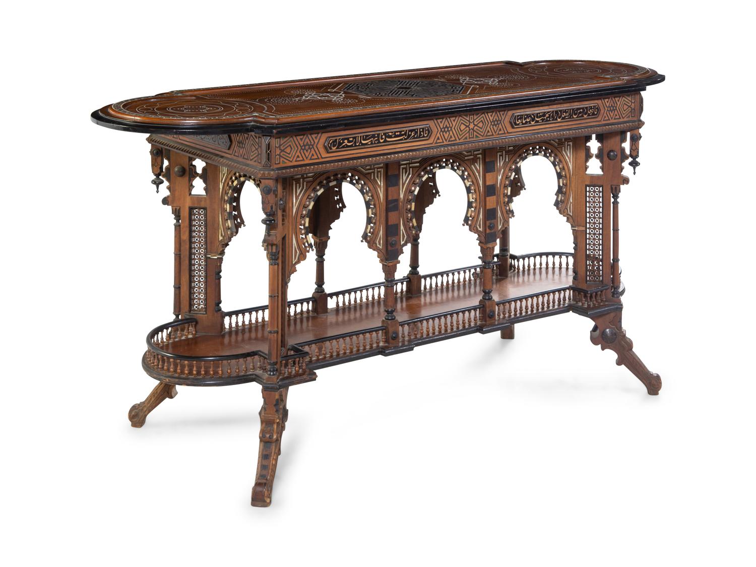 An Egyptian Marquetry Center Table